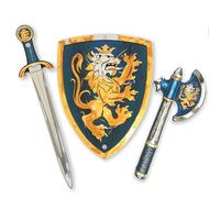 Liontouch Épée & Bouclier Enfant avec Hache - Chevalier Noble, Bleu, 3 Ans+ | Chevalier Noble | Set en Mousse avec Épée, Bouclier & Hache pour Déguisement, Jeu de Rôle, Combats Imaginaires & Aventures