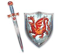 Liontouch Épée & Bouclier Enfant en Mousse - Dragon Ambré, 3-8 Ans | Dragon Ambré | Set Épée & Bouclier en Mousse pour Déguisement, Jeu de Rôle, Combats Imaginaires & Aventures de Chevalier