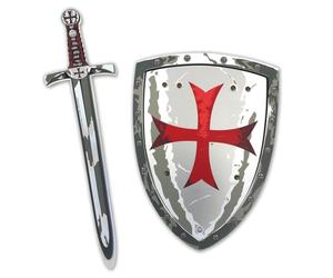 Liontouch - Épée et Bouclier du Chevalier Maltais - 3 à 8 Ans | Ensemble d'Imitation Médiévale, Thème Classique de la Croix Rouge | Armes et Armure de Bataille Sûres pour Déguisement des Garçons