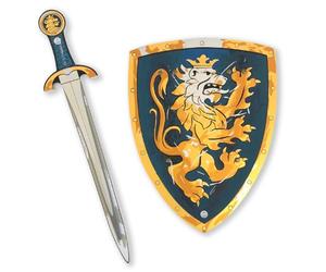 Liontouch - Épée et Bouclier Noble Chevalier pour Garçons, Bleu - Age 3-8 Ans | Ensemble Médiéval en Mousse Durable et Sûre | Accessoires d'Armes et de Bataille, Costumes de Chevalier pour Enfants