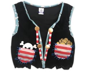 Liontouch - Gilet Pirate - Capitaine Rayure Rouge - 3-8 Ans | Jouet en Mousse pour Petits Garçons avec Motif Crâne - Accessoire Idéal pour Déguisements et Costumes pour Naviguer dans les Caraibes