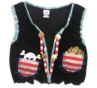 Liontouch Gilet Pirate pour Enfant - Capitaine Rayure Rouge, 3-8 Ans | Capitaine Rayure Rouge | Gilet de Pirate à Taille Unique pour Déguisement Pirate, Jeu de Rôle, Chasse au Trésor & Aventures