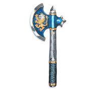 Liontouch - Hache de Chevalier Noble pour Garçons, Bleu - Age 3-8 Ans | Jouet en Mousse Durable pour Enfants à Décoration Lion Doré | Accessoire d'Arme Sûre pour Costumes de Chevalier et Déguisement