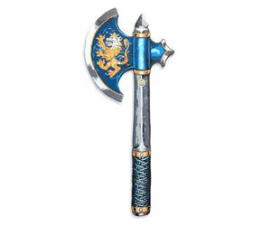 Liontouch - Hache de Chevalier Noble pour Garçons, Bleu - Age 3-8 Ans | Jouet en Mousse Durable pour Enfants à Décoration Lion Doré | Accessoire d'Arme Sûre pour Costumes de Chevalier et Déguisement