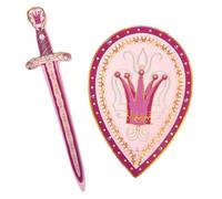 Liontouch - Jouets Reine Rosa pour Filles - 3-6 Ans | Épée et Bouclier en Mousse Rose pour Jouer en Style Médiéval Scintillant | Accessoires Sûrs et Durables pour Déguisements et Costumes Royaux