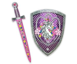 Liontouch - Kit Princesse Licorne pour Filles - 3-6 Ans | Épée et Bouclier de Style Médiéval avec Les Pierres Précieuses | Accessoires en Mousse Sûrs et Durables pour Déguisements et Costumes Royaux