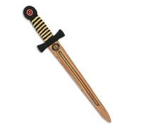 Liontouch - WoodyLion Épée, Or & Noir - Taille Moyenne | Jouet en Mousse Imitation Bois pour Jeu d'Imagination dans Les Bois | Armes Flexibles et Sûres pour Déguisements et Costumes pour Enfants