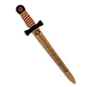 Liontouch - WoodyLion Épée, Or & Rouge - Taille Moyenne | Jouet en Mousse Imitation Bois pour Jeu d'Imagination dans Les Bois | Armes Flexibles et Sûres pour Déguisements et Costumes pour Enfants