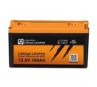 LIONTRON LiFePO4 12,8 V 100 Ah LX ; 1280 Wh ; > 3000 Cycles à 90% de Profondeur de décharge (DOD) avec BMS et Surveillance Bluetooth ; pour Camping-Car ou Bateau 344 x 172 x 202 mm - LISMART12100LX