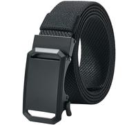 LionVII Ceinture élastique à cliquet avec boucle automatique, réglable et extensible, ceinture de travail pour homme, 130 cm (Sergé Noir)
