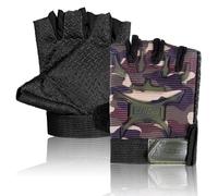 LIOOBO 1 paire de gants de sport pour enfants, demi-doigts, escalade, cyclisme, extérieur, vert armée.