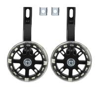 LIOOBO 1 Paire de Roues Stabilisatrices Lumineuses 14 Pouces pour Vélo Garçon et Filles Roues Auxiliaires Réglables Antidérapantes Noires Accessoires de Sécurité pour Apprentissage du