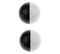 LIOOBO 2 Balles D'entraînement de Golf Double Couche en Caoutchouc Synthétique pour Pratique du Swing et Amélioration du Putting, Couleurs Contrastées, Pack de 2