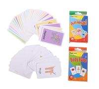 LIOOBO 2 Ensembles Cartes Flash Garçon Fille Éducatives Anti-reflet Apprentissage Vocabulaire Animaux et Parties du Corps pour Tout-Petits Pédagogique Éveil Sensoriel