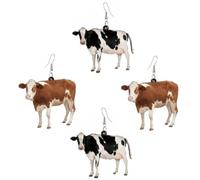 LIOOBO 2 paires Boucles Oreilles Pendantes Femme Acrylique Forme Vache Colorée Légère et Boucles Goutte Mignonnes pour Filles et Femmes Accessoire Mode Original pour Fête et Mariage