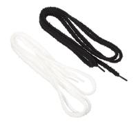 LIOOBO 2 paires Lacets Plats Larges Peluche Doux et Résistants pour Chaussures Sport Toile et Casual Faciles à Installer Confortables et Durables Blanc Noir