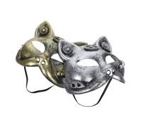 LIOOBO 2 Pièces Masque Steampunk animaux dhalloween masques masque de cosplay de chat masque de cosplay d'animaux masque de loup masque d'halloween steampunk masque de chat Plastique