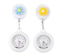 LIOOBO 2 pièces Montres Gousset Infirmière Silicone avec Motif Petite Fleur Lot de Montre de Poche à Trotteuse Précise Design Élégant et Cadeau pour Médecins et Étudiants