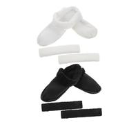 LIOOBO 2paires Semelles Intérieures Fleece Pour Sabots Doublures Amovibles Et Lavables Inserts Peluche Confortables Pour Chaleur Et Standard Blanc Noir