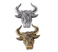 LIOOBO 2pièces Broche De Bétail Alliage Design Élégant Broche Vintage Forme De Bétail Pour Tenue Décontractée