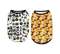 LIOOBO 2pièces Costume Halloween pour Chien De Décorative avec Design De Chauve- Et Citrouille Vêtements pour Chiens Et Chiots Confortable Et Réutilisable
