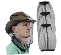 LIOOBO 3 pièces Filet de Protection Moustique pour Tête et Cou de Filets de Visage Maille pour Extérieur Chapeau Insectes Conception Élastique Respirant et Durable