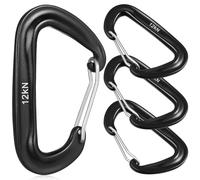 LIOOBO 4 pièces Mousquetons Robustes D Lot de Clips pour Camping Randonnée et Escalade D Forme avec Accroche Pratique