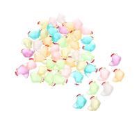 LIOOBO 48 Pièces Resin Garden Chicken Figurines Luminous Mini Chick Glow in The Dark for DIY Fairy Garden Bonsai Micro Landscape Decor