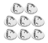 LIOOBO 8 Pièces Crochet à Œillet Ouvert Base Plate en Acier Inoxydable Argenté pour Bateaux et Kayaks, Installation Facile, Compatibilité Suspension Plafond et Gréement de Yacht