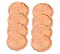 LIOOBO 8pièces Soucoupes Rondes Bambou pour Pots De Fleurs Plateau Anti-Fuite pour Plantes Intérieur Et Extérieur Pratiques Et Multi-usages