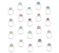 LIOOBO Bague Roll-play Pour Petites Filles 20 Pièces Bijoux Colorés Jouet De Fête Design Unique Présent Pour Garçon Et Filles Imitation Diamant Jeux De Rôle