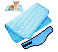 LIOOBO Bandana de Refroidissement pour Chien et Couverture Rafraîchissante Soie Glacée pour Petits et Moyens Chiens Écharpe et Matelas de Refroidissement à