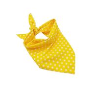 LIOOBO Bavoir Triangulaire pour Chien Collier Double Sided avec Pois Ronds Accessoire De Salive pour Animaux De Compagnie Jaune