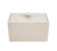 LIOOBO Boîte de Cotons Compartiments détachable Beige en résine, Rangement pour sel de Bain et Accessoires cosmétiques de Bureau