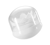 LIOOBO Boîte de Rangement Coton-tige et Distributeur Cure-dent Forme Lotus avec Couvercle Organisateur Maquillage Décoratif Blanc pour Salle de Bain et Dressing