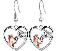 LIOOBO Boucles D’Oreilles Pendantes pour Adolescentes Motif Animaux « de Cheval » Alliage Métallique Solide Légères et Anti-Allergiques 1 Paire Présent pour Fille et Usage Quotidien