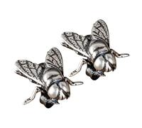 LIOOBO Boucles d'oreilles cloutées forme mouche en argent S925, résistantes à l'oxydation, 1 paire, style élégant punk pour femmes, adaptées à cérémonie et mariage