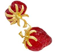 LIOOBO Boucles D'oreilles Fraise pour Femmes, Accessoires de Mode en Alliage et Résine, Design Créatif Unique, Peau Sensible, pour Shopping et Soirées, 1 Paire