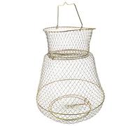 LIOOBO Bourriche Métallique Résistante à l'usure, Filet de Pêche Portable Grosse Capacité pour Garder Poissons et Crabes Vivants Lors Pêche en Extérieur