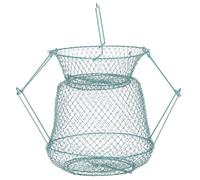 LIOOBO Cage à Poissons en Métal Inoxydable Pliable Filet Résistant et Séchage Rapide pour Pêche en Milieu Sauvage 30x45 Cm Panier Portable Vert