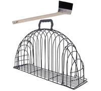 LIOOBO Cage de Toilettage pour Chat en Métal Noir S avec Poignée, Cage de Bain Résistante à L’Usure pour Chatons, Accessoire de Bain et Brosse de Nettoyage pour Animaux de Compagnie