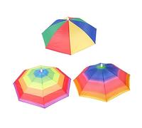 LIOOBO Chapeaux-parapluies Parapluies de Tête Bande Élastique Lot de 3 Légers et Pratiques en Polyester et Plastique pour Sports de Plage et Jours de Pluie