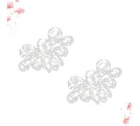 LIOOBO Clip de Chaussure en Strass Argenté pour Femmes, Décoration Instantanée en Cristal, Adapté pour Mariage et Fête, 1 Paire Élégante et Brillante