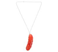 LIOOBO Collier Alimentaire Pendentif Saucisse en Plastique Rouge, Accessoire Disco pour Couples et Bijou Amusant pour Événements Festifs