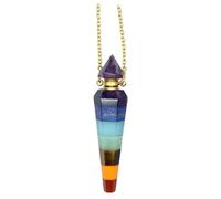 LIOOBO Collier Diffuseur Parfum Pendentif Cristal Chakra Naturel pour Femmes Flacon Huile Essentielle Hexagonal Créatif Or Cadeau Fête des Mères Élégant