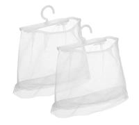 LIOOBO Conteneur à Chevilles en Filet Blanc, Paquet de Rangement Suspendu Crochet, Design Gain de Place, Polyester et PP, Lot de 2 Pièces Cuisine et Balcon