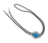 LIOOBO Cravate Bolo Œil de Chat Pendentif PU Style Western Cowboy Accessoire pour Hommes