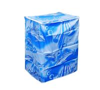 LIOOBO Housse de Protection pour Machine à Laver Chargement par Le Haut Lave-Linge Sèche-Linge étanche Imperméable Motif de Dauphin et Vague Bleu 55 × 58 × 87cm