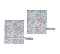 LIOOBO Lot de 2 Paquets Imperméables Zippés pour Bébé, Paquets de Rangement Suspendus Réutilisables, Tissu Étanche, Pochettes pour Couches Mouillées et Sèches, Voyage et Sorties