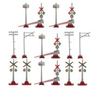 LIOOBO Lot De 2 Passages À Niveau Mini-Feux De Signalisation Et Panneaux De Signalisation Réalistes - Accessoires pour Table De Sable Modèle De Feux De Signalisation